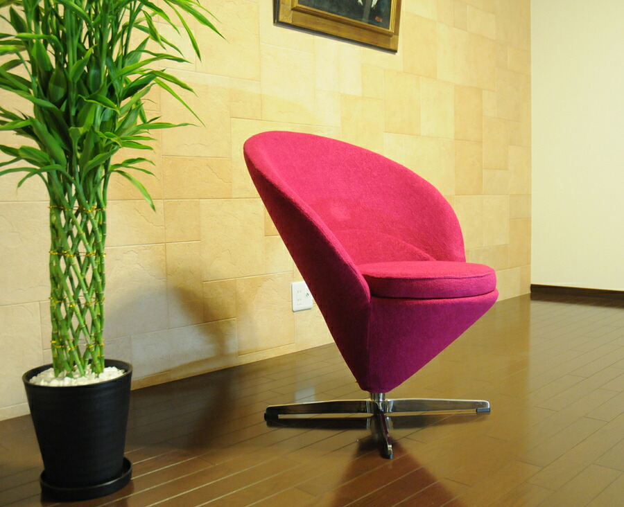 玉蜀黍女性議長/ヴェルナー パントン 考える/サクラ色/切れ地(カシミール)  Verner Panton corn chair ミッドセンチュリー 個人的寝いす 一人掛け リビング調度品 応接調度品 デザイナーズ調度品 北欧