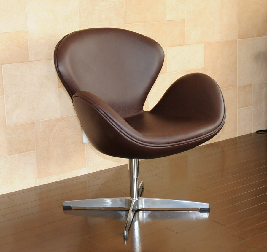 スワンチェア レザー仕様 カラー ダークブラウン こげ茶 座り心地は極上 台 台職人による手作り 手縫い仕上げ アルネ ヤコブセン作 リプロダクトの傑作 新品 Suwan Chair Red Arne Jacobsen イス いす 椅子 パーソナルチェア Onpointchiro Com