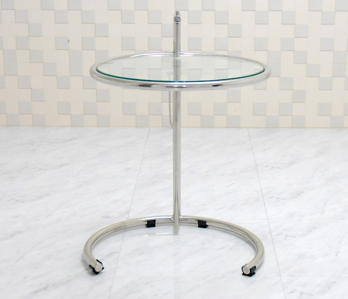 アイリーングレイ ガラステーブル サイドテーブル リプロダクト - 机 