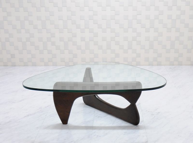 【楽天市場】コーヒーテーブル イサムノグチによるデザイン ガラス天板19mm 木製脚 色ウォールナット センターテーブル ちゃぶ台 リ