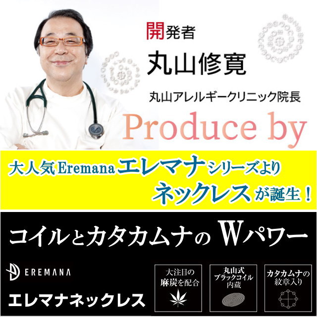 市場 電磁波対策と潜在能力開発 Eremanaエレマナ ネックレスBLACK EYEの医学博士丸山修寛監修ブラックアイ