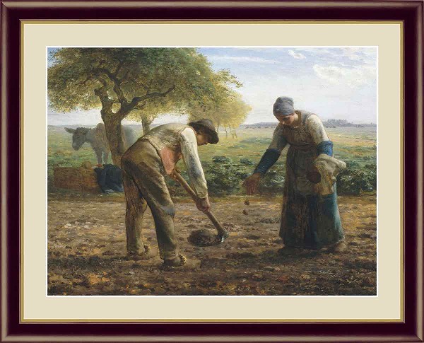 楽天市場】絵画 世界の名画 馬鈴薯植え ジャン＝フランソワ・ミレー 額