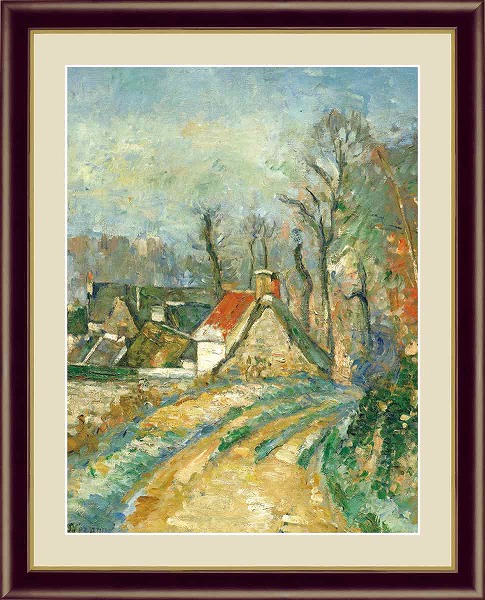 【お得クーポン配布中】 世界の名画 オーヴェルの曲がり道　セザンヌ F8　61×49.5cm 手彩仕上 高精細巧芸美術画 インテリア 額入り　額装込　アート　ギフト　巣ごもり　油絵