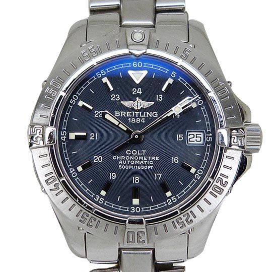 ブライト輪っか【BREITLING】 A17350 コルト綿津見 オートマティック 青碧 OH済【中古】