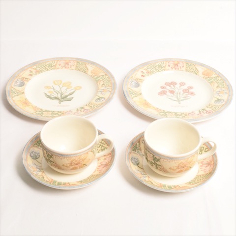 人気ブランドの新作 カップ ソーサー 皿 食器 1996年 廃盤 Maze Garden ガーデンメイズ セット プレート ソーサー カップ Wedgwood ウェッジウッド 美品 ヴィンテージ 中古 ユーズド I 黄色 花柄 イエロー クリーム Bncedeao Integration Gov Bf