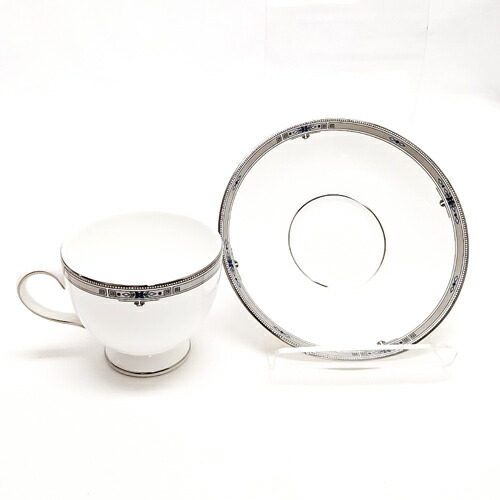 スーパーセール期間限定 カップ ソーサー 新品同様 I 中古 シルバー ブルー ホワイト 白 青 銀彩 食器 ヴィンテージ アンティーク 廃盤 Amherst アムハースト ソーサー カップ Wedgwood ウェッジウッド Dgb Gov Bf