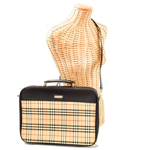美品 バーバリー Burberry ブリーフケース ビジネスバッグ 2way ノバチェック 書類鞄 メンズ 茶 ベージュ ブラウン ブラック 中古 P Mozago Com