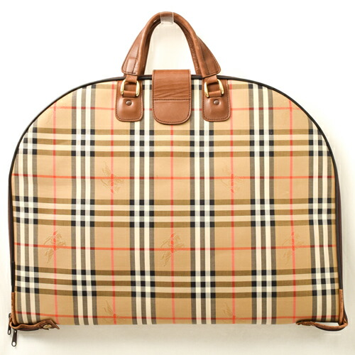バーバリー Burberrys ガーメント函 ノバ検分 スーツケース 商業鞄 カンヴァス レザー ヴィンテージ ベージュ 茶 茶 メンズ レディース ノバチェック 中古 P Cannes Encheres Com