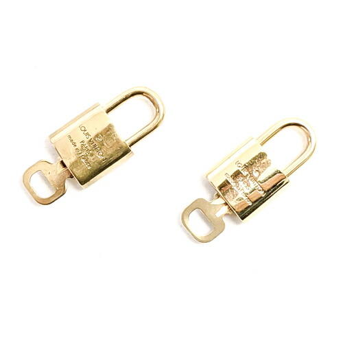 アクセサリー 小物 メンズ ブランド 美品 バッグ用アクセサリー ルイヴィトン Louis バッグ用ロック ヴィトン プレゼント Vuitton パドロック カデナ 金具 レディース ギフト 鍵 カギ 南京錠 2点セット メンズ ユニセックス 金 ゴールド 中古 C P O S H
