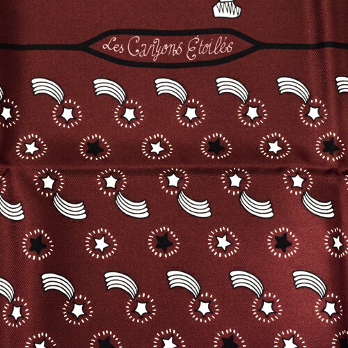 未働かせる エルメス Hermes マフラ カレ55 シルク Les Canyons Etoiles ゴルジュから星印たちへ 流星体 バンダナ ショール レディース メンズ 銅色 緋 白さ バーガンディー 銅色 白いこと R Bigcommerce How