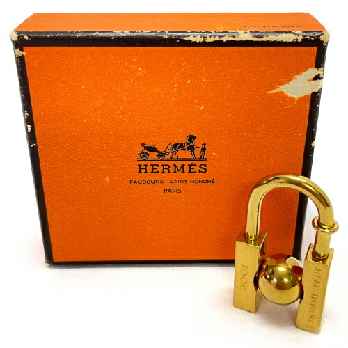 HERMES ゴールド カデナパドロック南京錠、鍵2本付き！
