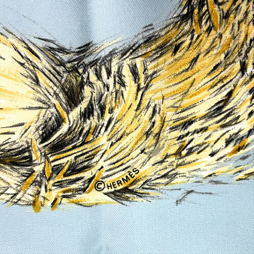 出産祝い エルメス Hermes スカーフ カレ90 シルク100 Les Poulains Xavier De Poret 子馬のイラスト 馬柄 バンダナ レディース メンズ ライトブルー マルチカラー Mad Michaeltconti Com