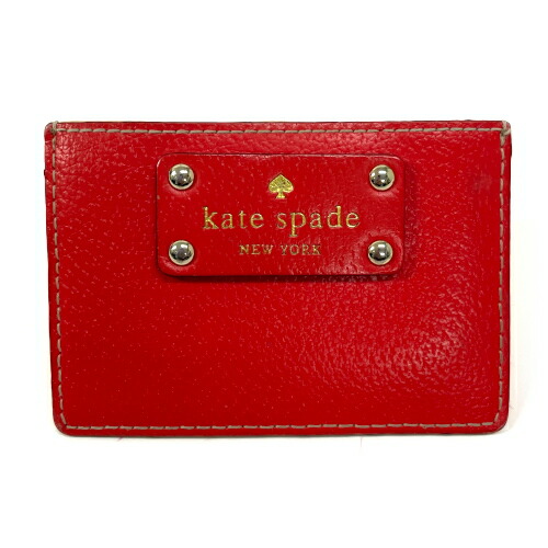 ケイトスペード Kate spade カードケース PWRU6463 カリフォルニア ドリーミング サーフ バン レザー パープル×白×ピンク 美品 財布 kate spade new york(ケイトスペード) カードケース・名刺入れ
