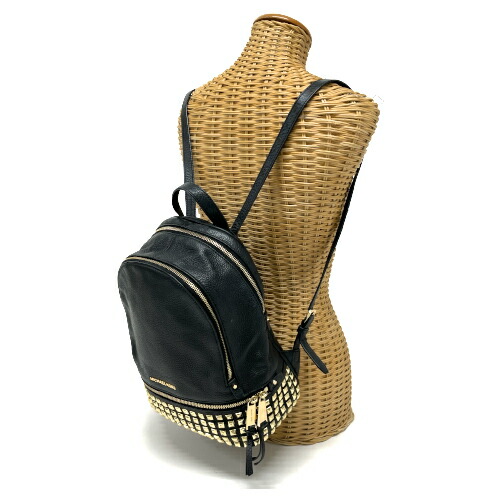 マイケルコース MICHAEL KORS リュックサック レザー スタッズ バックパック デイパック レディース メンズ ブラック ゴールド mag07555