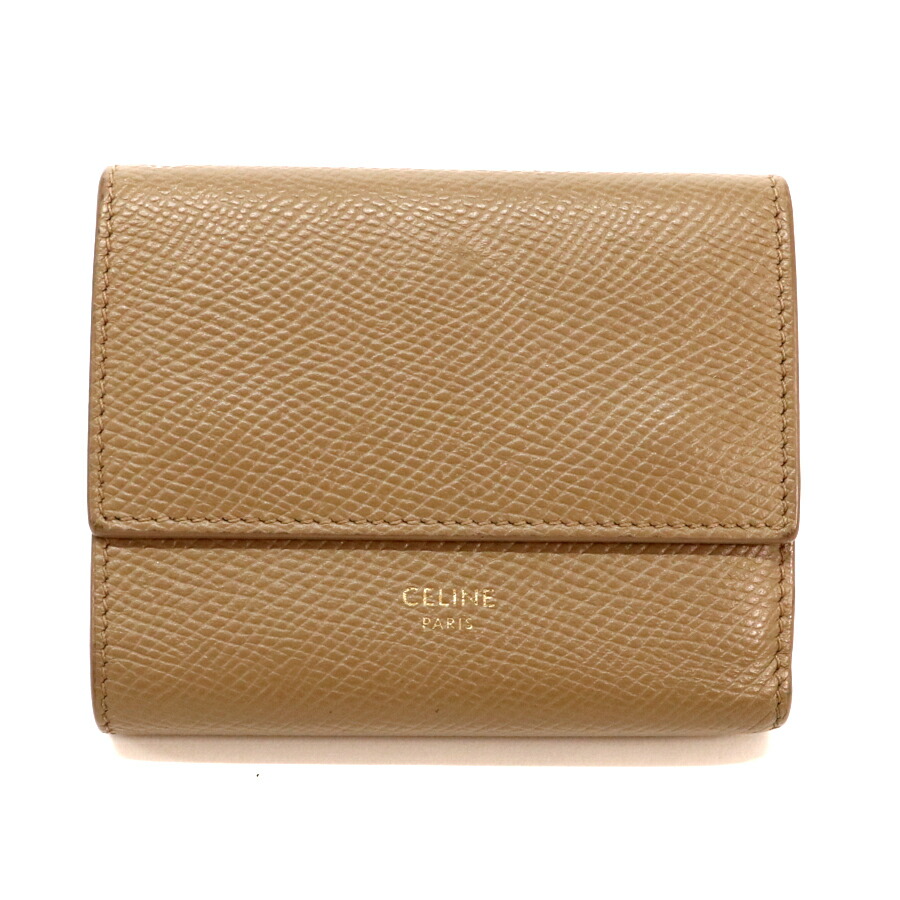 【現行/極美品】セリーヌ 三つ折財布 ブラウン トリフォールドウォレット CELINE セリーヌ 三つ折り財布 スモール トリフォールド