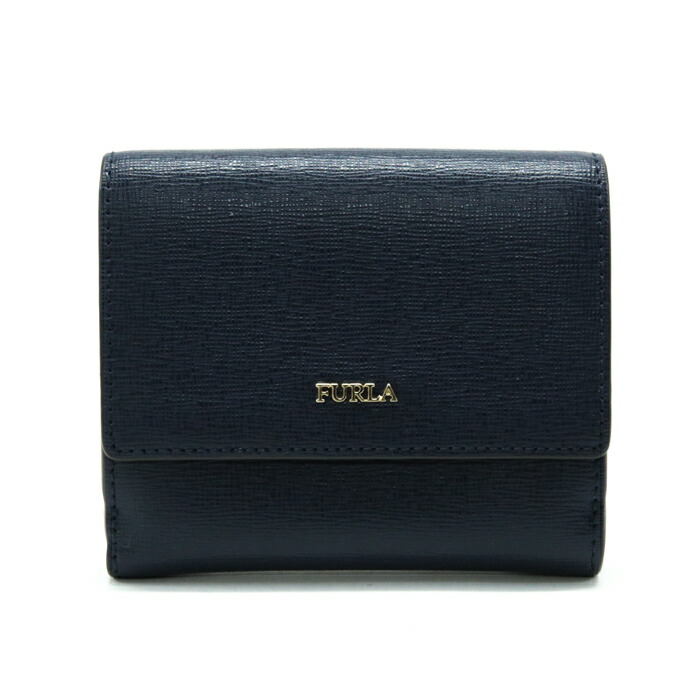 フルラ FURLA 三つ折り財布 レザー コンパクトウォレット ゴールド金具