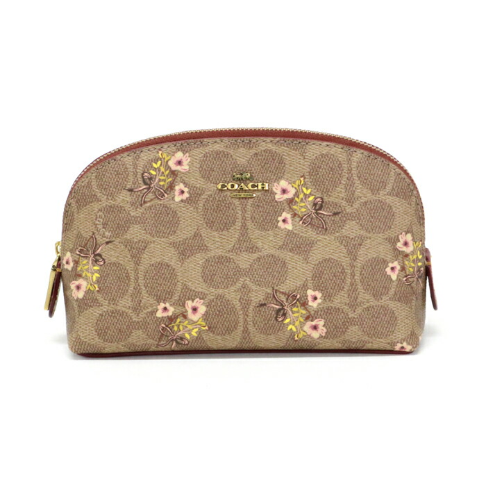 Coach 花柄ポーチ ブラウン Coach 花柄ポーチ ブラウン