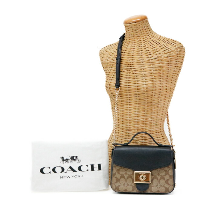 【A位置付ける】 コーチ職 COACH キャシディー とっ始め手持ち部分 差し交わす上半身 書き判 帆布 スムースレザー / PVC F76687 ハンドバック 手提げかばん 2WAY御徒面子 膝掛け チェーン店御徒面子 ショルダーバッグ レディース カーキ / 黒いこと 美品 中古 mbh04011 バッグ・小物・ブランド雑貨-レディースバッグ