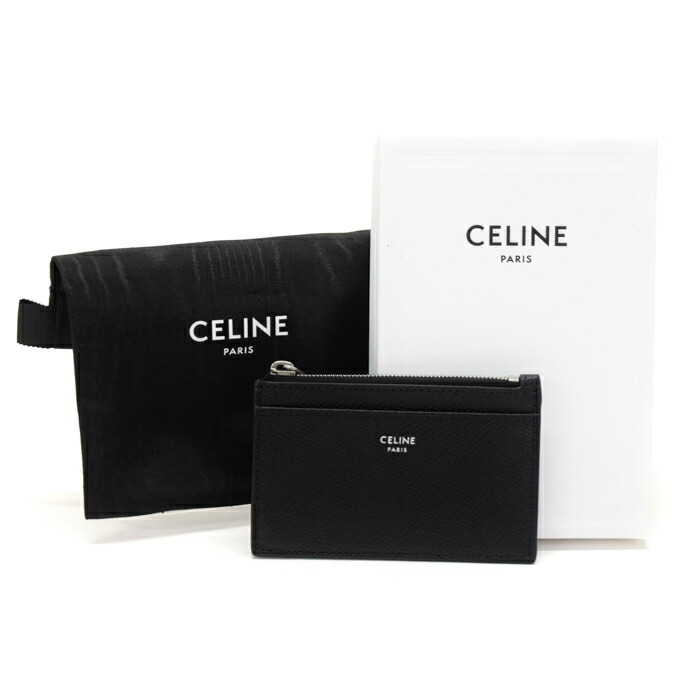 CELINEジップカードホルダー ブラック　セリーヌ　コインケース CELINE セリーヌ ジップ付きカードホルダー キュイル トリオンフ