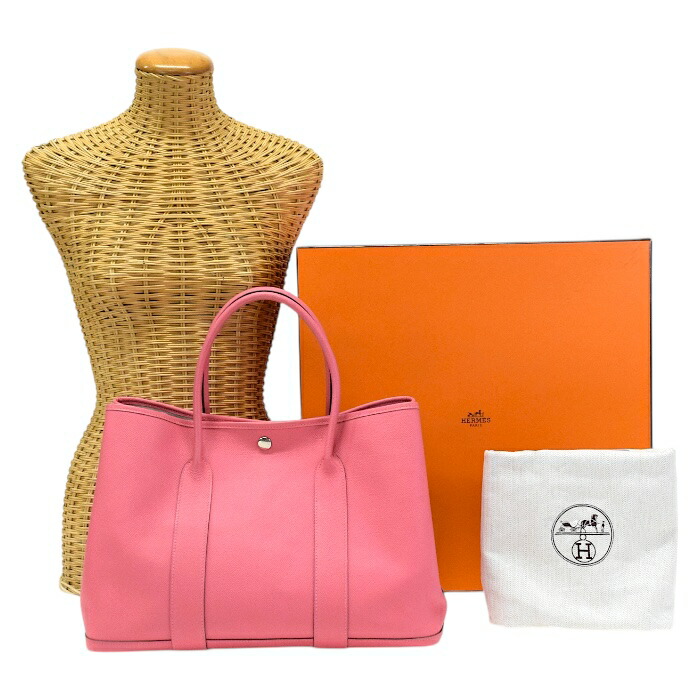 【ABランク】 エルメス HERMES ガーデンパーティ PM 36 エプソン (レザー) SV金具 C刻印 2018年 トートバッグ ハンドバッグ 手提げかばん レディース ローズアザレ (ピンク) 正規品 中古 mbl30005