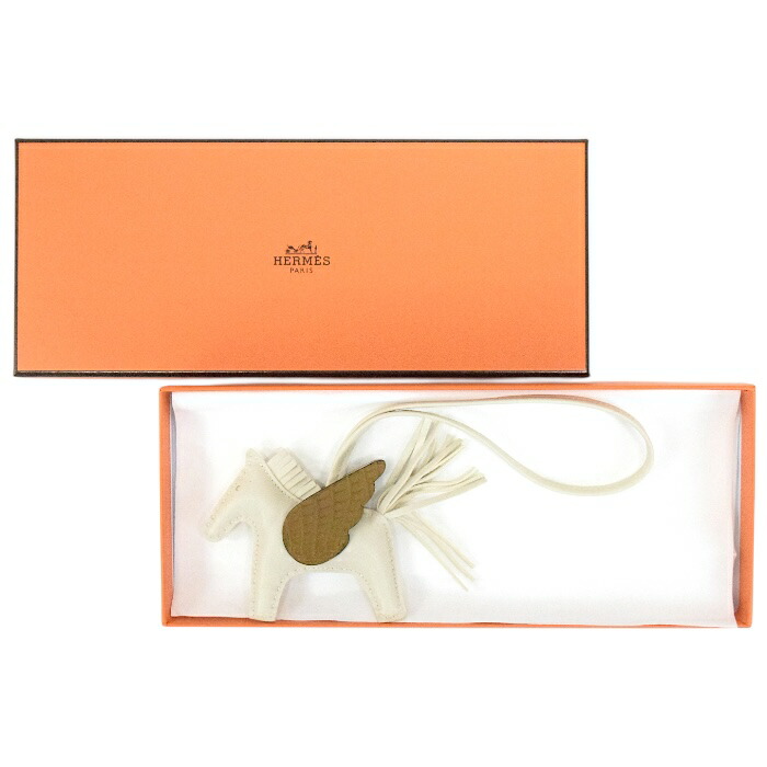 【SA位置づける】 エルメス HERMES ペガサス 手当たり PM アニョーミロ (子ヒツジひと肌) / アリゲーター (なめし革) B目じるし (2023年) ロデオチャーム クロコ レディース メンズ クレ (象牙色) / 手工芸品 (ベージュ) 定め事品 極美品 中古 mbr15004