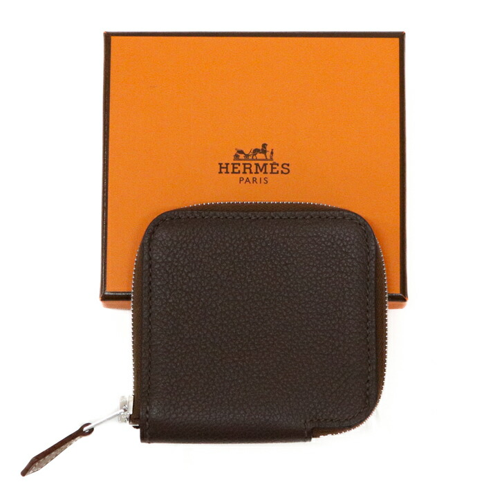 【S序列付ける】 エルメス HERMES アザップ シルクイン ミニ エバーカラー (なめし革) SV金具 W目じるし (2024年) コインケース ラウンドチャック コンパクトウォレット ミニ銭入れ レディース メンズ モカ (赤銅色) 定まり品 新品負けず劣らず 中古 mbx15007