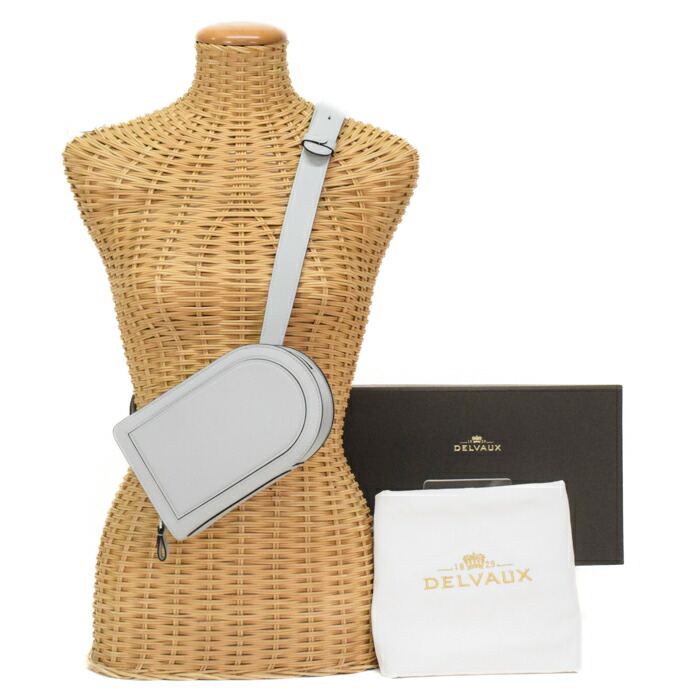 【S位置づける】 デルヴォー DELVAUX 食パン シティ PM ジャンピングカーフ (なめし革) SV金具 ショルダーバッグ 曲がったかけ ポシェット メンズ レディース クラウド (薄墨色) 定め事品 新品負けず劣らず 中古 mbz04008