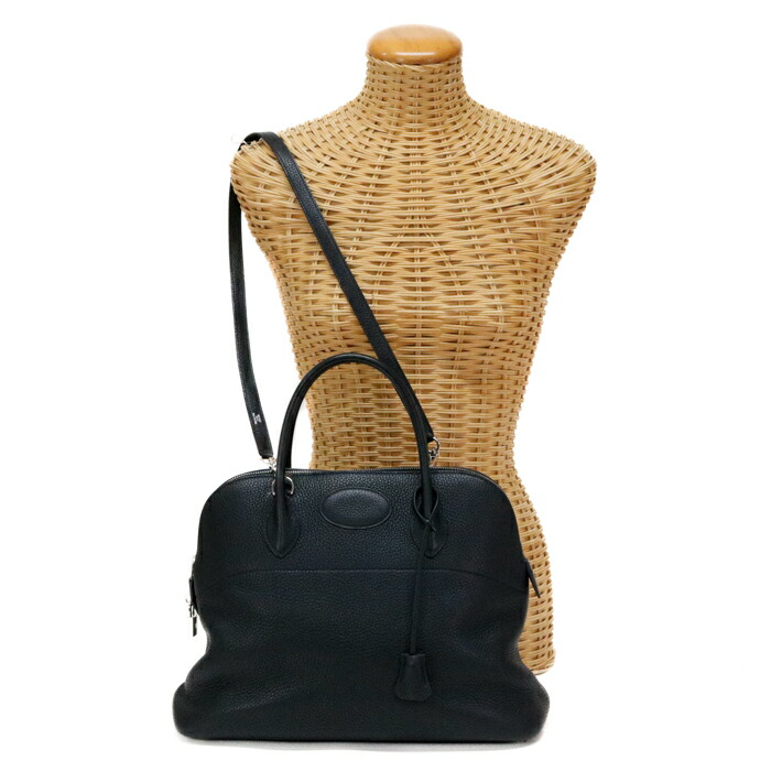 【AB位置づける】 エルメス HERMES ボリード 31 トリヨンクレマンス (なめし革) SV金具 ハンドバック 手提げかばん ボストンバッグ 商行為御徒面子 周遊御徒面子 メンズ レディース ノワール (黒いこと) 定め事品 中古 mbz15005