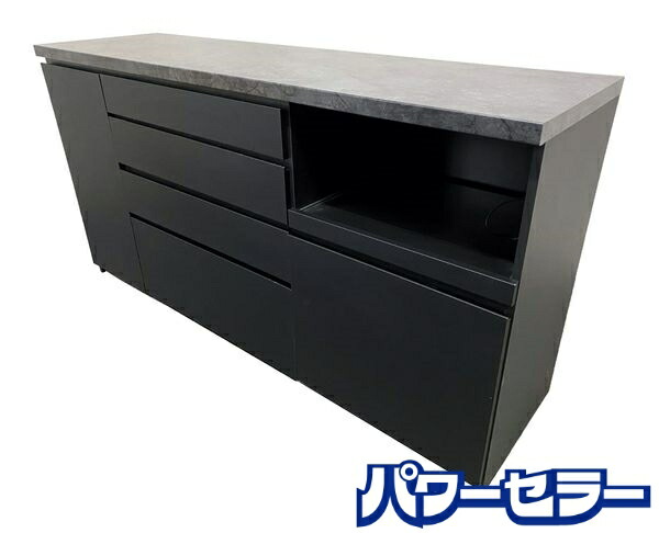 パモウナ キッチンカウンター 幅120 ソフトクローズ ストーン調天板 