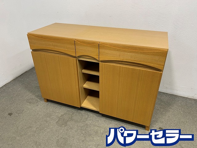 レグナテック 押し入れ Luna ルナ 幅120 北欧青写真 片方ゲーム盤 タモ材 リビング 自然的 北欧 中古調度品 店先引取歓迎 R10735