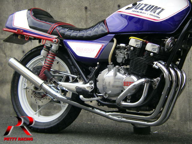 SUZUKI ＧＳＸ４００ＦＳ ４-１管 ALサイレンサー2 50.8π メッキ マフラー｜プリティーレーシング