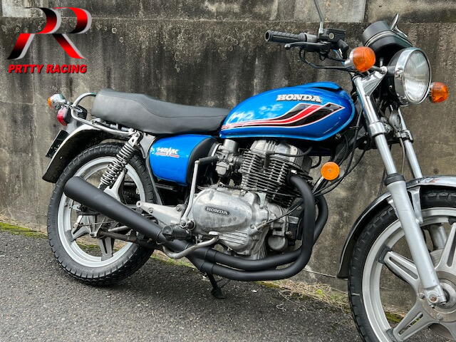 サントスピンク cb400t ホーク2 メガホンマフラー - マフラー