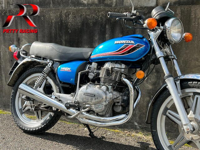 HONDA CB250T CB400T サイドクロスメガホン マフラー ホーク2 メッキ