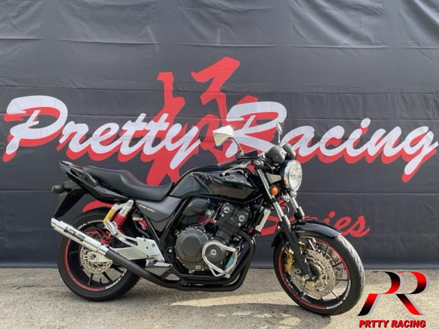 HONDA CB400SF REVO nc42 分割式 50.8π (流タイプ3) 黒 PRETTY管 マフラー|プリティーレーシング