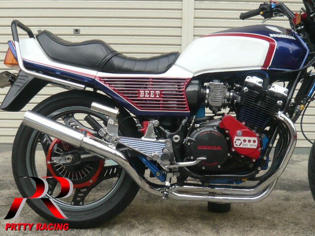 HONDA CBX400F/550F 分割式 45π (極タイプ2) PRETTY管 メッキ マフラー|プリティーレーシング