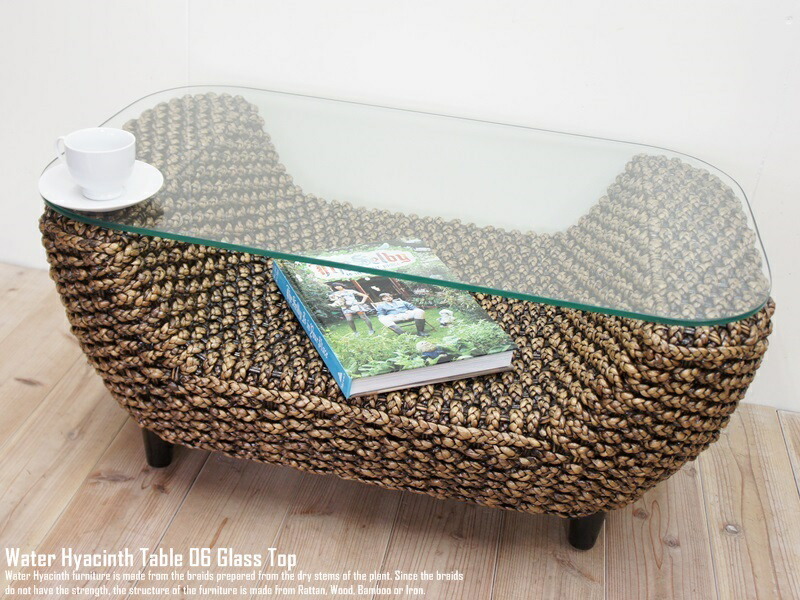 楽天市場】ウォーターヒヤシンス ガラステーブル09【W85