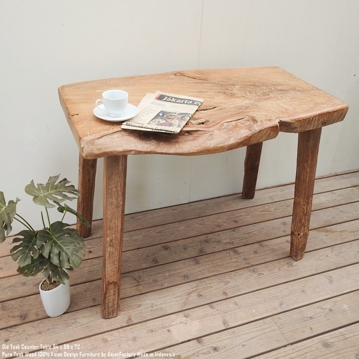 テーブル 机 アジアン家具 アンティーク チーク バリ島 バリ家具 楽天市場】コンソールテーブル3D 120cm NA チーク材 チーク無垢材