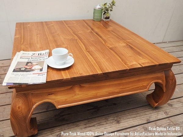 楽天市場】アジアンテーブルチーク無垢材 オピウムテーブル100cm×100cm