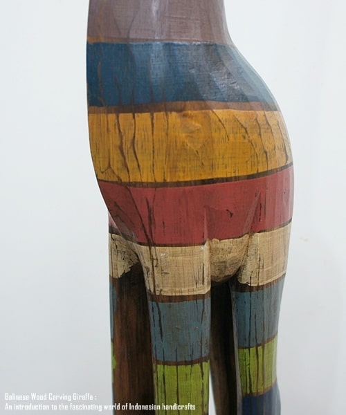 【楽天市場】[ポイント2倍]キリンのオブジェRB 150cm レインボーカラー きりんさん 木彫りの動物 木彫りの置物 ハンドメイド 動物