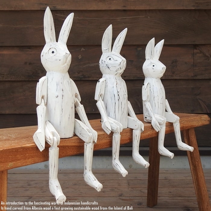 楽天市場】[ポイント2倍]お座り うさぎさん 白 Mサイズ 手足が動かせる