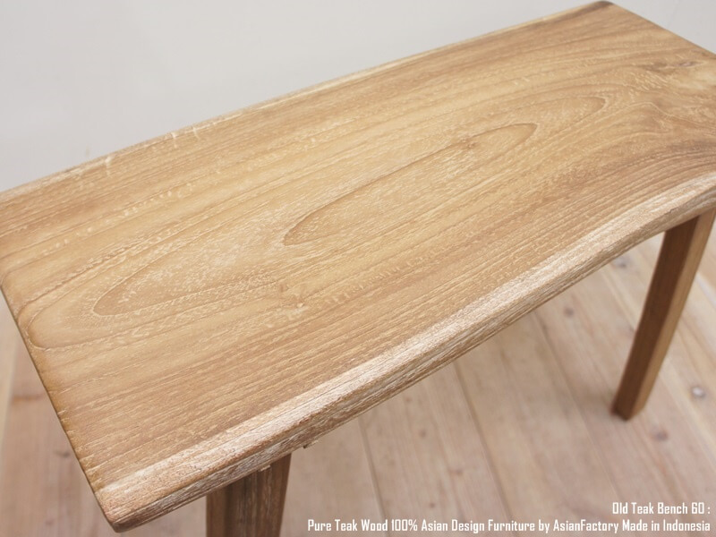 アジアンエスニック原木無垢材木製ロングベンチ120㎝長椅子腰掛け