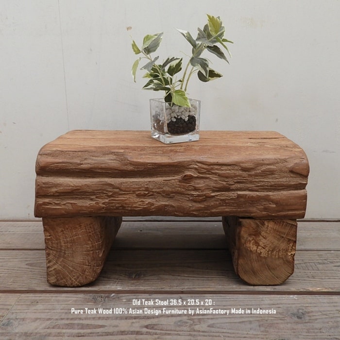 高品質 チーク材 木製無垢材◾️木製フレーム スツール 椅子 飾り台 木製家具 楽天市場】オールドチーク無垢材 スツール 80cm ベンチ 屋外 ウッド