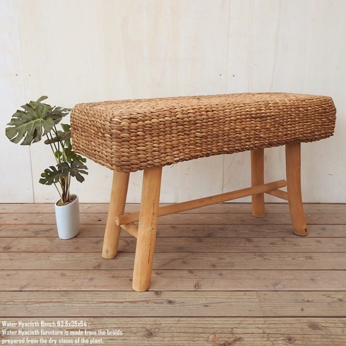 楽天市場】ウォーターヒヤシンス ベンチ 01DB アジアン家具