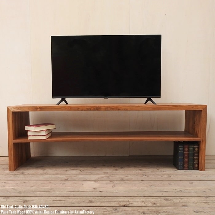 楽天市場】オールドチーク無垢材 オーディオラック 150cm NR