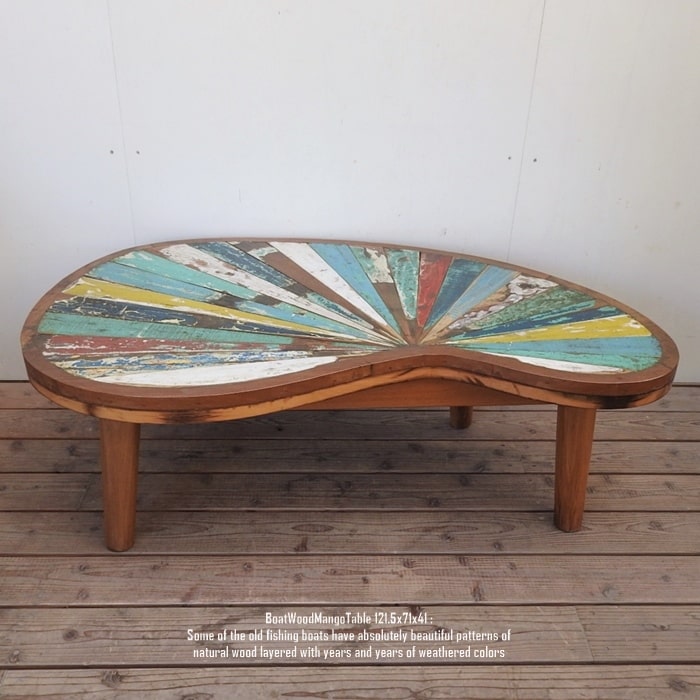 楽天市場】一点物 ボートウッド・ラウンドテーブル80cm 船古材 ボート
