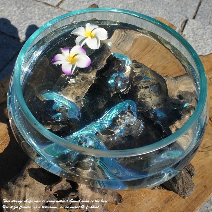 ポイント10倍 選べる 流木ガラスオブジェ B25 花瓶 アクアリウム テラリウム フラワーポット 金魚鉢 メダカ水槽 バリ島 アジアン雑貨 ポプリ入れ 容器 器 リサイクルガラス オブジェ リサイクルウッド 業販 卸売可 スーパーセール Deerfieldtwpportage Com