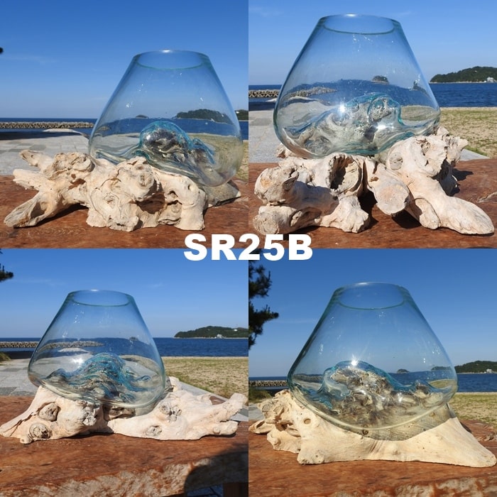 選べる 流木ガラス オブジェ 大きい Sr25 花瓶 アクアリウム テラリウム フラワーポット 金魚鉢 メダカ水槽 バリ島 アジアン雑貨 ポプリ入れ 容器 器 リサイクルガラス オブジェ かわいい リサイクルウッド 買い回り ポイント消化 業販 卸売可 Tubosa Com