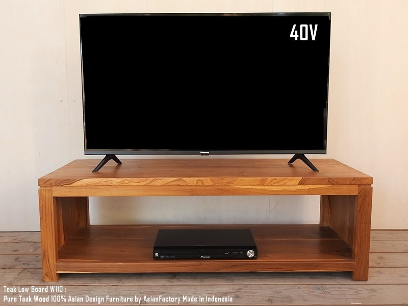 送料無料 チーク無垢材 テレビ台110cm LNA TVボード AVラック AV収納 オーディオラック 木製家具 TV台 アジアン家具 テレビボード 天然木 ローテーブル TVラック AVボード バリ家具 テレビラック高級木材 業販 卸 スーパーセール