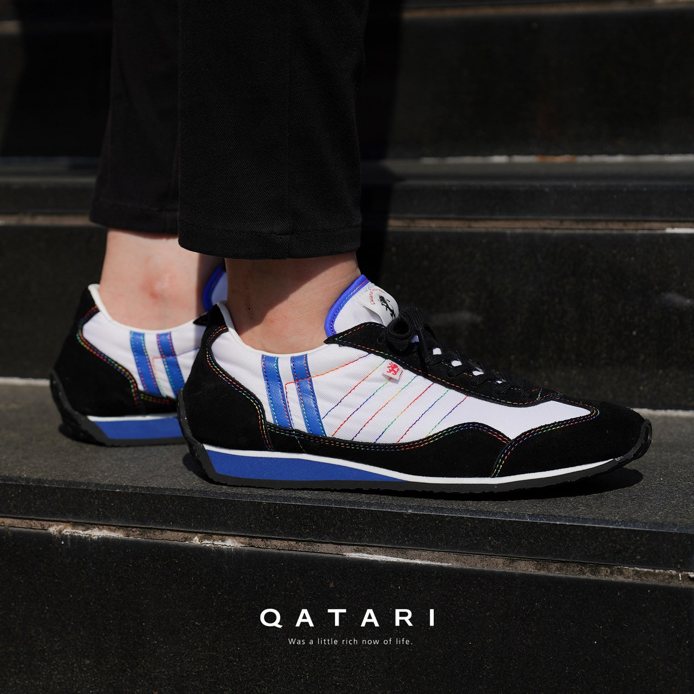 スニーカー パトリック スニーカー レディース メンズ スタジアム レインボー 虹 patrick Stadium Rainbow 22aw 初回のみサイズ交換片道送料無料 靴紐通し済み Qatari カタリ