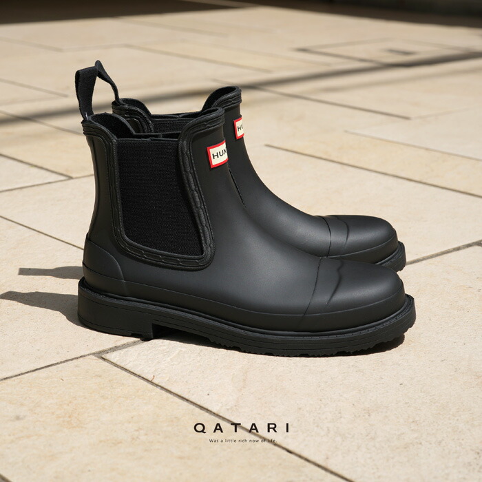 ハンター レインブーツ レディース コマンド チェルシー ブーツ ブラック ダークオリーブ キャスト ペール グレーHUNTER W COMMANDO CHELSEA BOOT WFS1018RMA